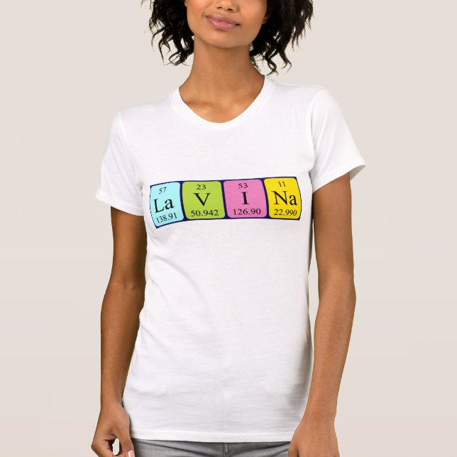 T-shirt Chemise de nom de table périodique Lavina (Devant)