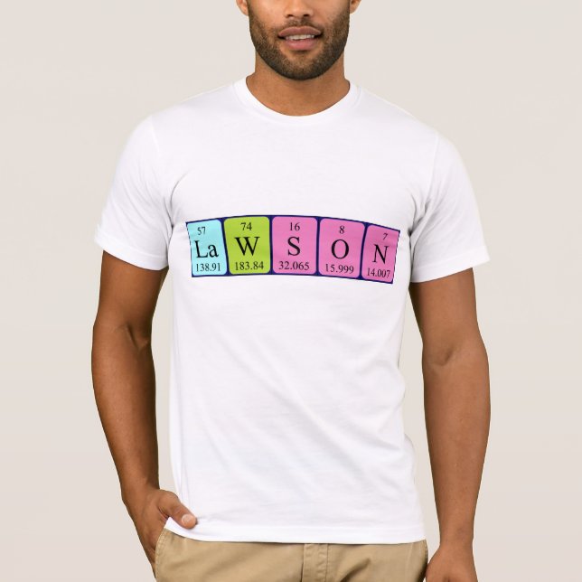 T-shirt Chemise de nom de table périodique Lawson (Devant)