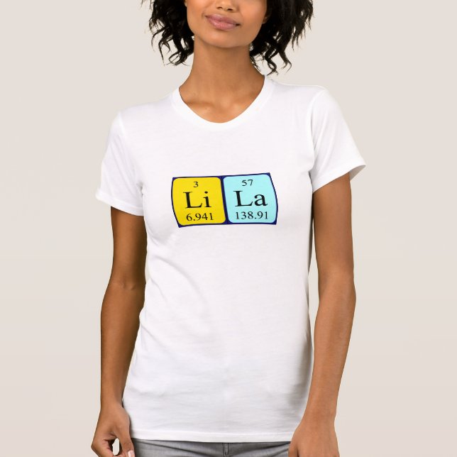 T-shirt Chemise de nom de table périodique Lila (Devant)