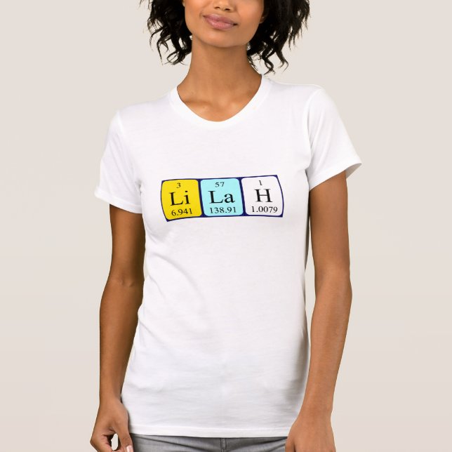T-shirt Chemise de nom de table périodique Lilah (Devant)