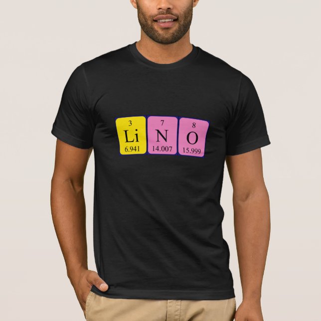 T-shirt Chemise de nom de table périodique Lino (Devant)