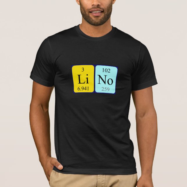 T-shirt Chemise de nom de table périodique Lino (Devant)