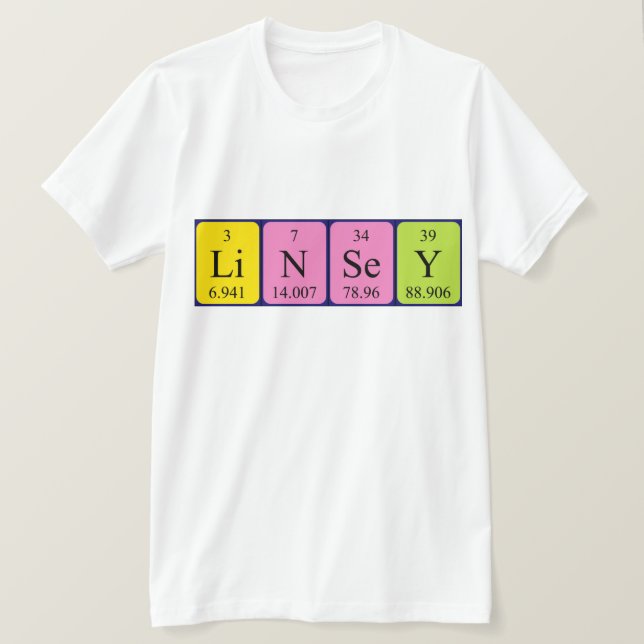 T-shirt Chemise de nom de table périodique Linsey (Design devant)