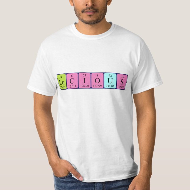 T-shirt Chemise de nom de table périodique lucide (Devant)