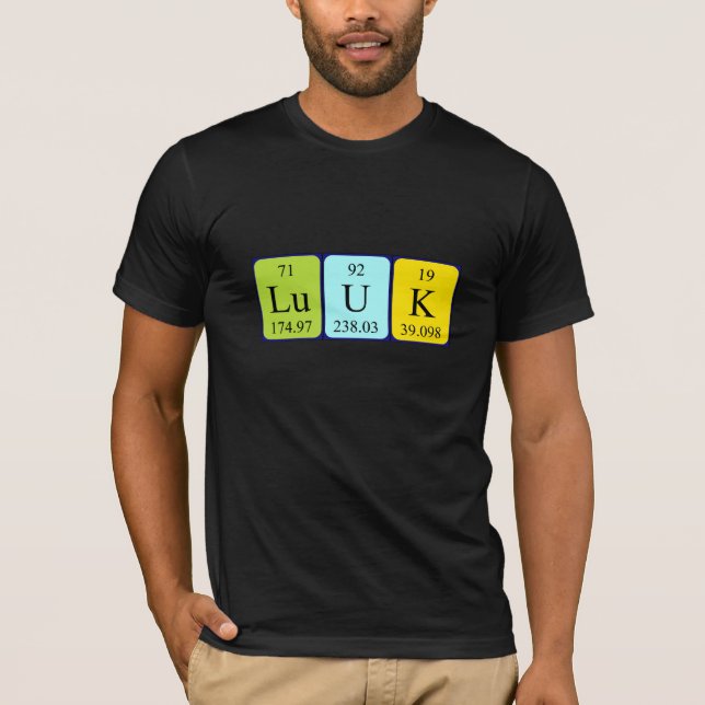 T-shirt Chemise de nom de table périodique Luuk (Devant)