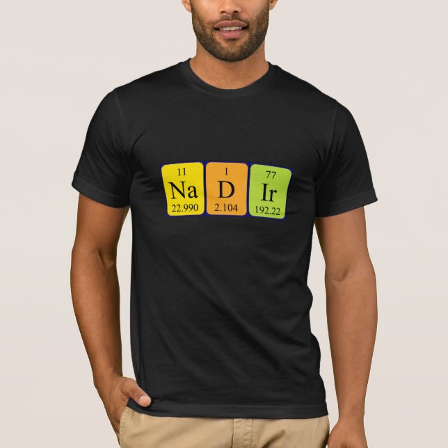 T-shirt Chemise de nom de table périodique Nadir (Devant)