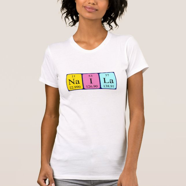T-shirt Chemise de nom de table périodique Naila (Devant)