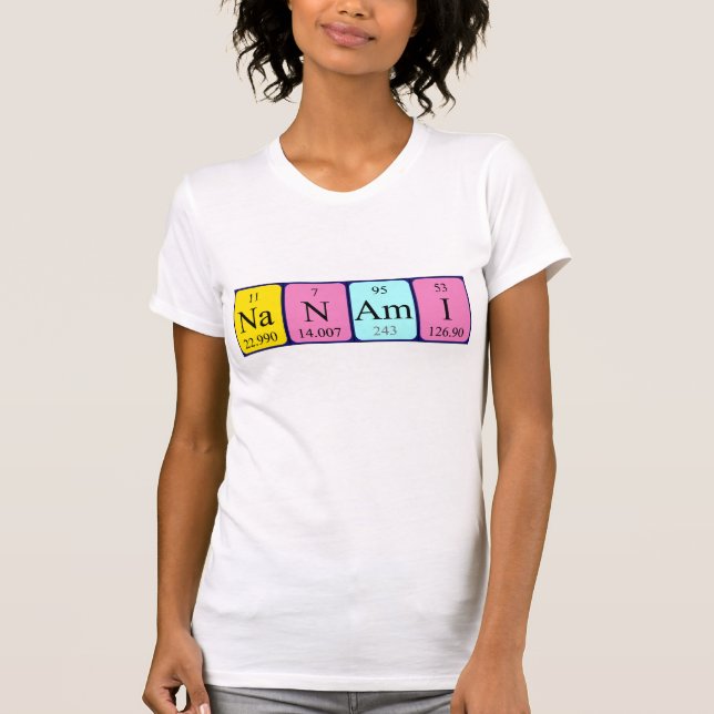T-shirt Chemise de nom de table périodique Nanami (Devant)