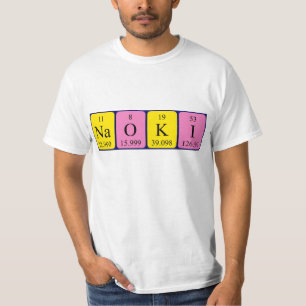 T-shirt Chemise de nom de table périodique Naoki