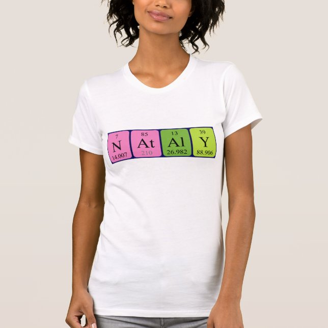 T-shirt Chemise de nom de table périodique Nataly (Devant)