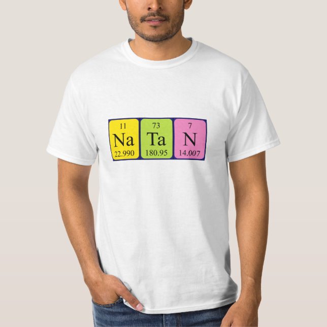 T-shirt Chemise de nom de table périodique Natan (Devant)