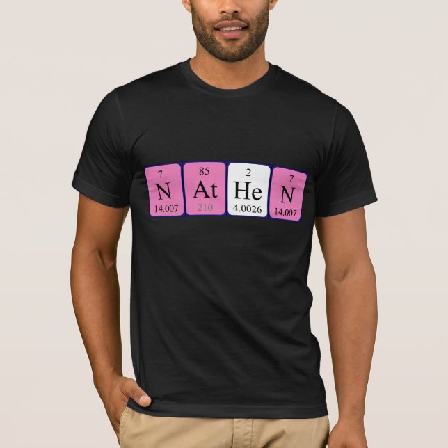 T-shirt Chemise de nom de table périodique Nathen (Devant)