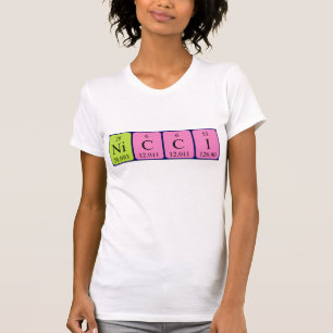 T-shirt Chemise de nom de table périodique Nicci