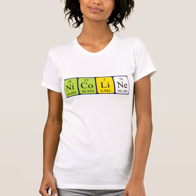 T-shirt Chemise de nom de table périodique Nicoline (Devant)