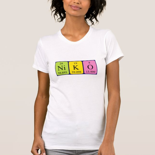 T-shirt Chemise de nom de table périodique Niko (Devant)