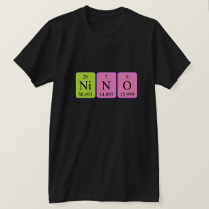 T-shirt Chemise de nom de table périodique Nino