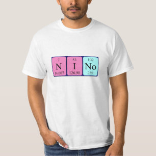 T-shirt Chemise de nom de table périodique Nino
