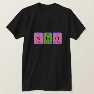 T-shirt Chemise de nom de table périodique Nino