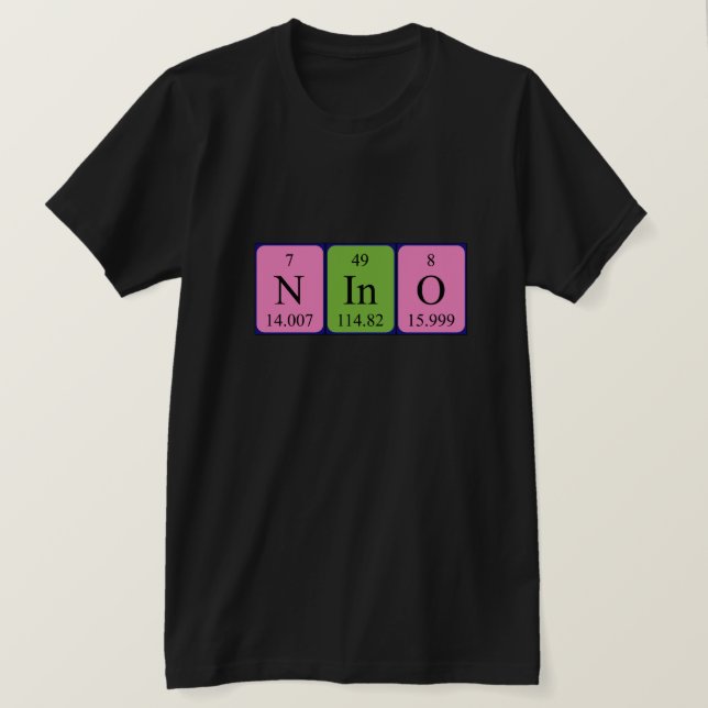 T-shirt Chemise de nom de table périodique Nino (Design devant)