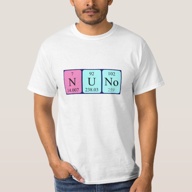T-shirt Chemise de nom de table périodique Nuno (Devant)