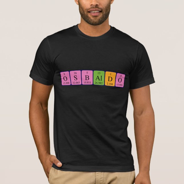 T-shirt Chemise de nom de table périodique Osbaldo (Devant)
