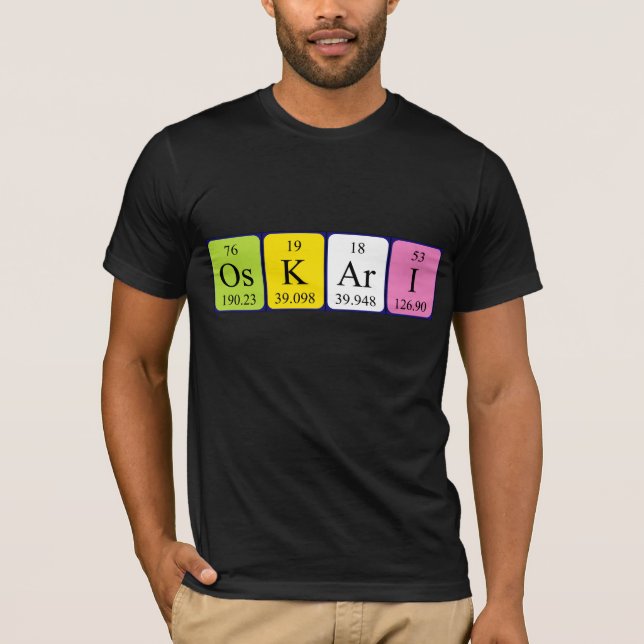 T-shirt Chemise de nom de table périodique Oskari (Devant)