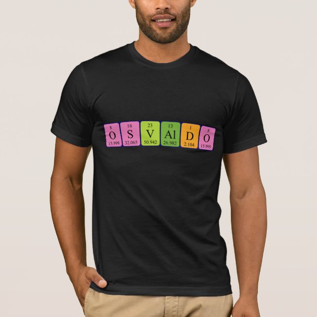 T-shirt Chemise de nom de table périodique Osvaldo (Devant)