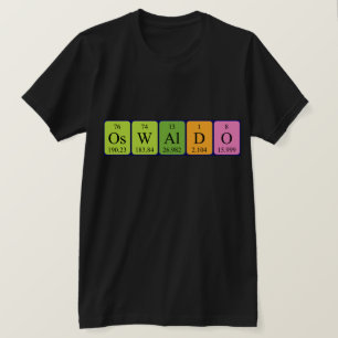 T-shirt Chemise de nom de table périodique Oswaldo