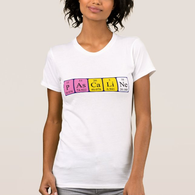 T-shirt Chemise de nom de table périodique pascaline (Devant)