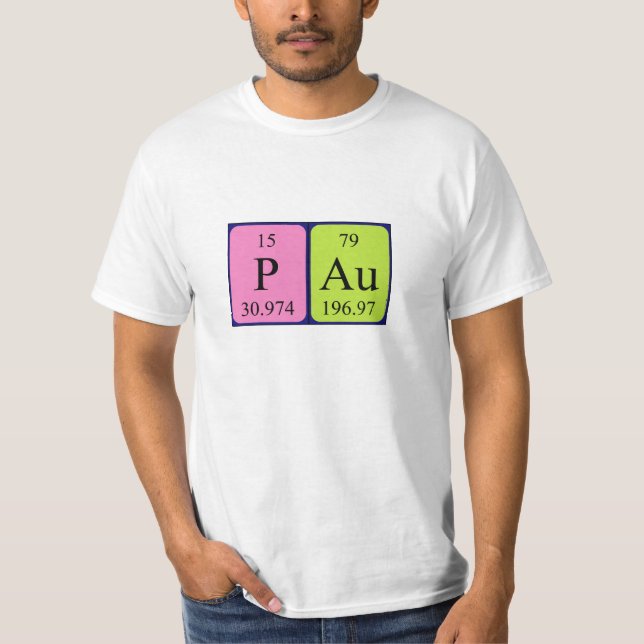 T-shirt Chemise de nom de table périodique Pau (Devant)