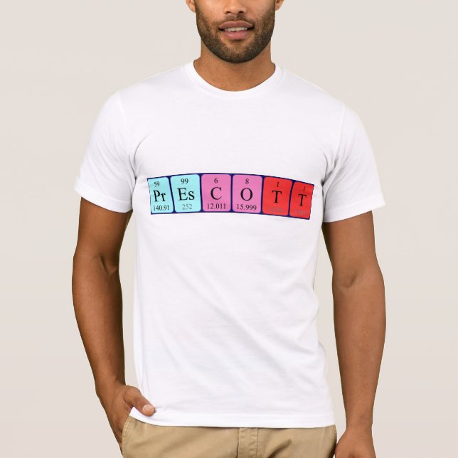 T-shirt Chemise de nom de table périodique Prescott (Devant)