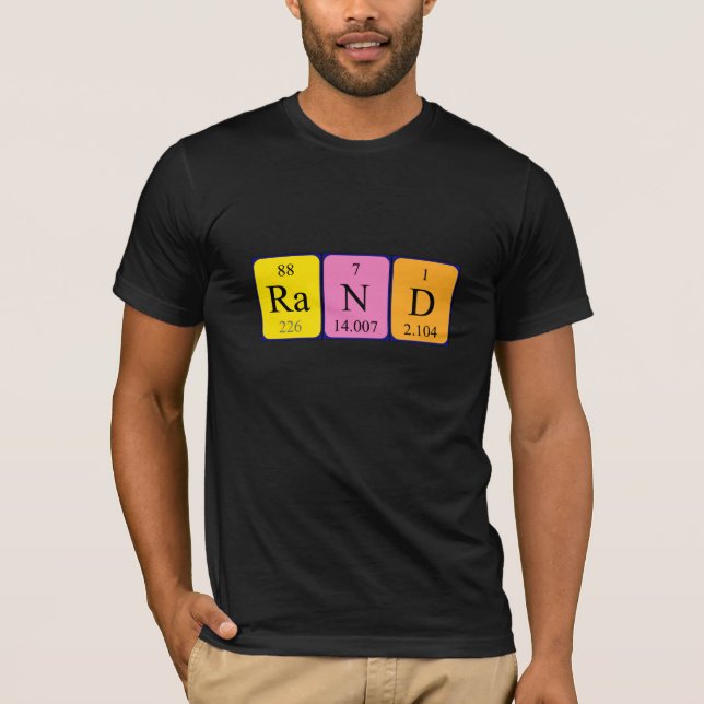 T-shirt Chemise de nom de table périodique Rand (Devant)