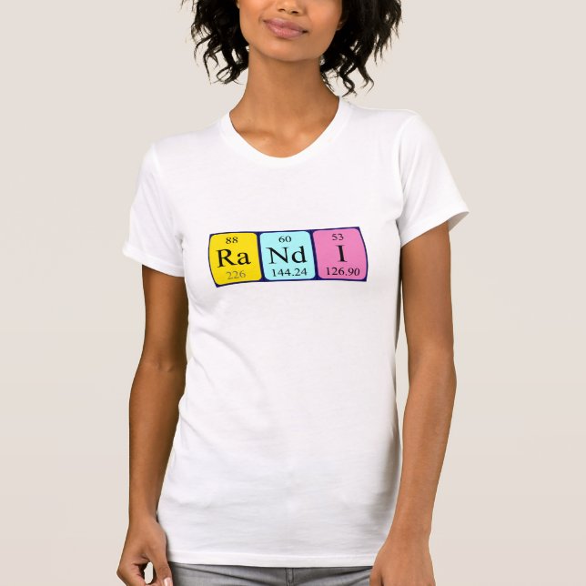 T-shirt Chemise de nom de table périodique Randi (Devant)