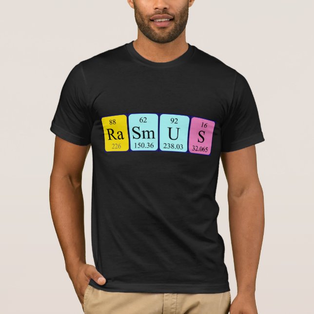 T-shirt Chemise de nom de table périodique Rasmus (Devant)