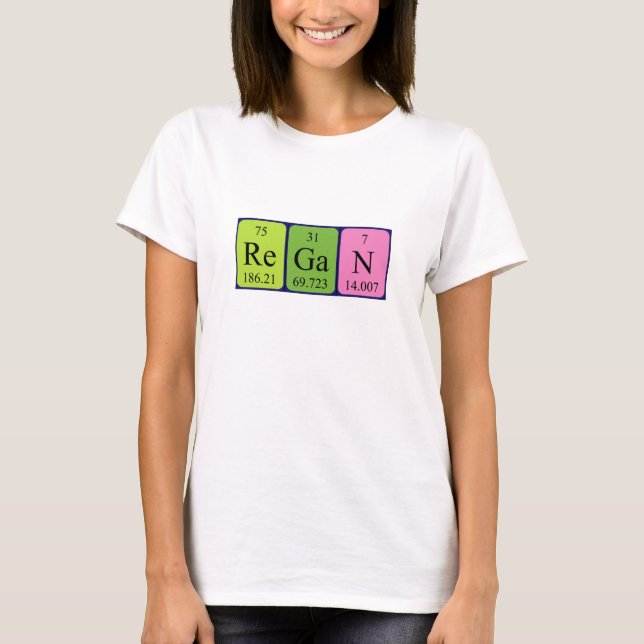 T-shirt Chemise de nom de table périodique Regan (Devant)