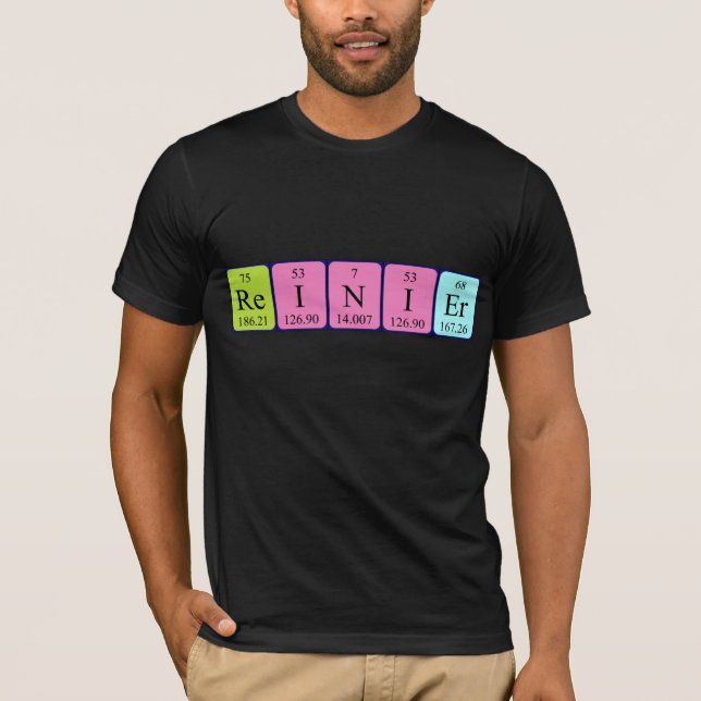 T-shirt Chemise de nom de table périodique Reinier (Devant)