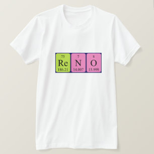 T-shirt Chemise de nom de table périodique Reno