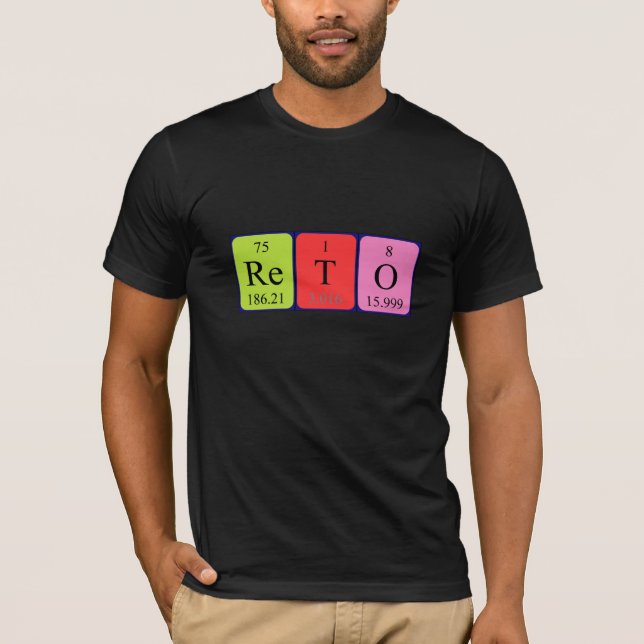 T-shirt Chemise de nom de table périodique Reto (Devant)