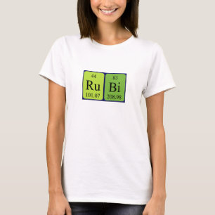 T-shirt Chemise de nom de table périodique Rubi