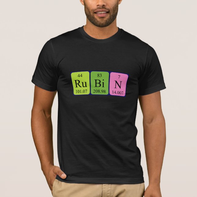 T-shirt Chemise de nom de table périodique Rubin (Devant)