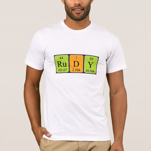 T-shirt Chemise de nom de table périodique Rudy (Devant)