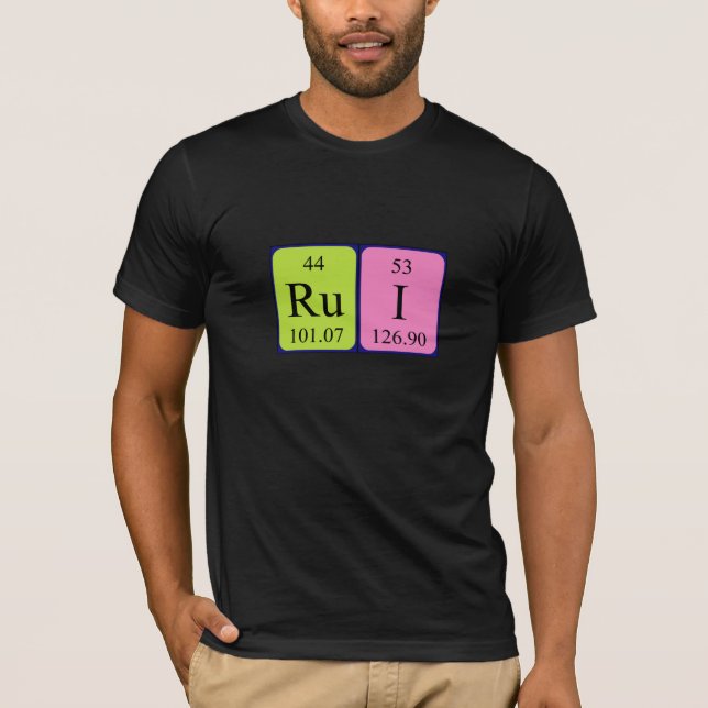 T-shirt Chemise de nom de table périodique Rui (Devant)