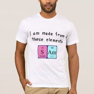T-shirt Chemise de nom de table périodique Sam