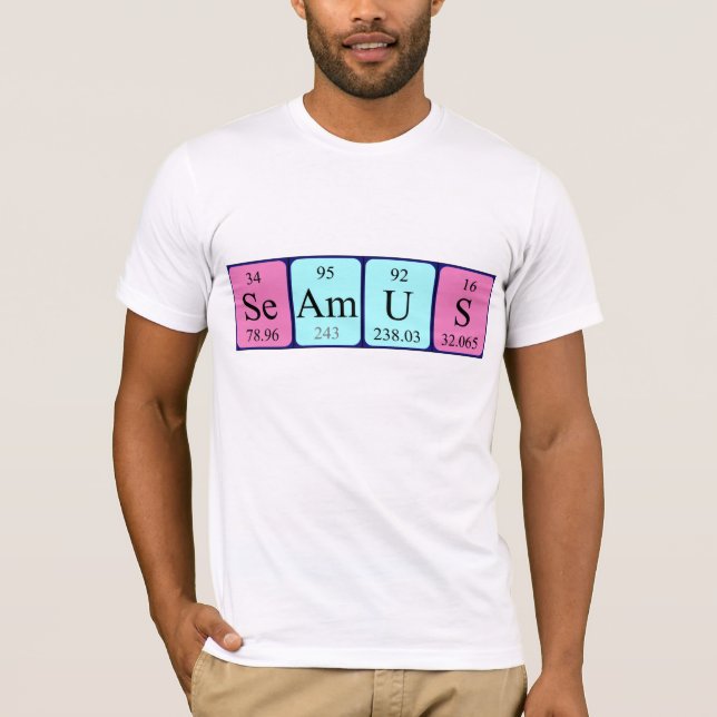 T-shirt Chemise de nom de table périodique Seamus (Devant)