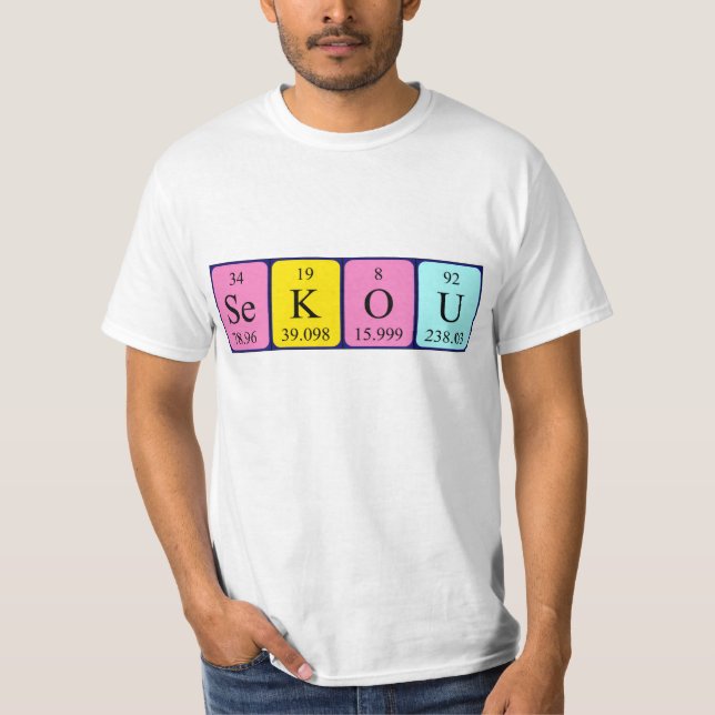 T-shirt Chemise de nom de table périodique Sekou (Devant)