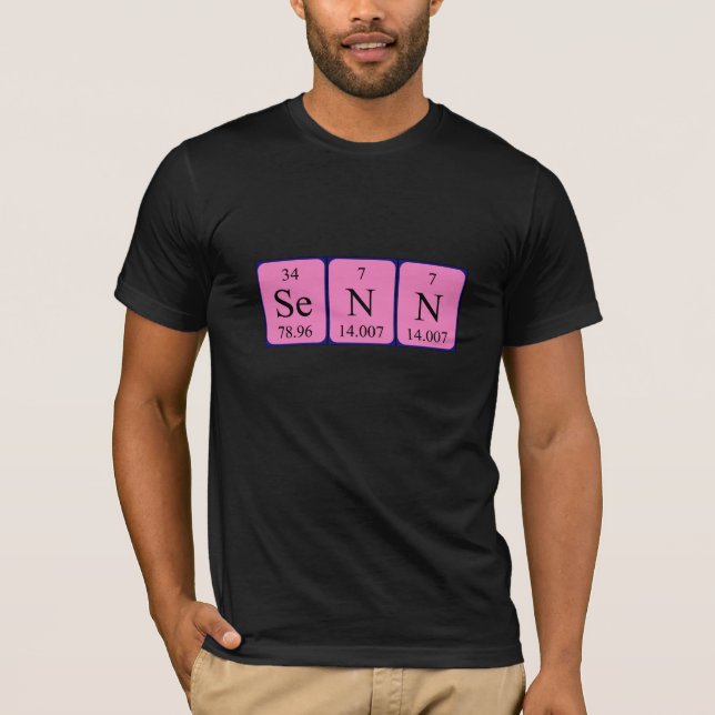 T-shirt Chemise de nom de table périodique Senn (Devant)