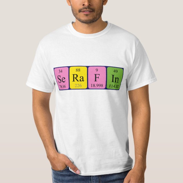 T-shirt Chemise de nom de table périodique Serafin (Devant)