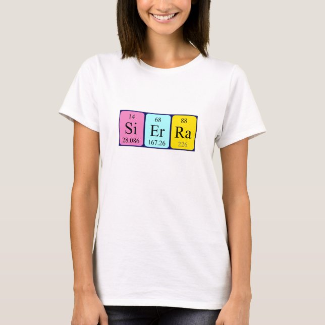 T-shirt Chemise de nom de table périodique Sierra (Devant)