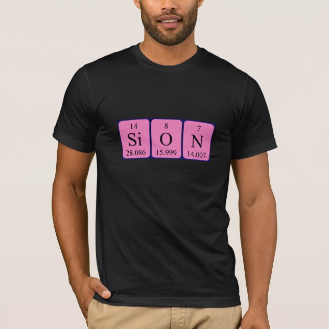 T-shirt Chemise de nom de table périodique Sion (Devant)