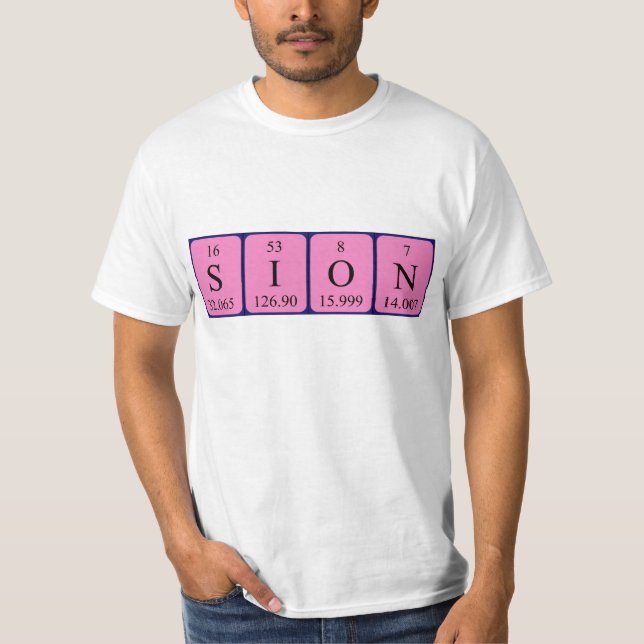 T-shirt Chemise de nom de table périodique Sion (Devant)